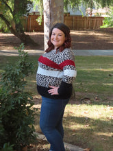 Load image into Gallery viewer, Natalie Leopard Striped Sweater