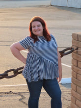Load image into Gallery viewer, Jimmie Striped Ruffled Top