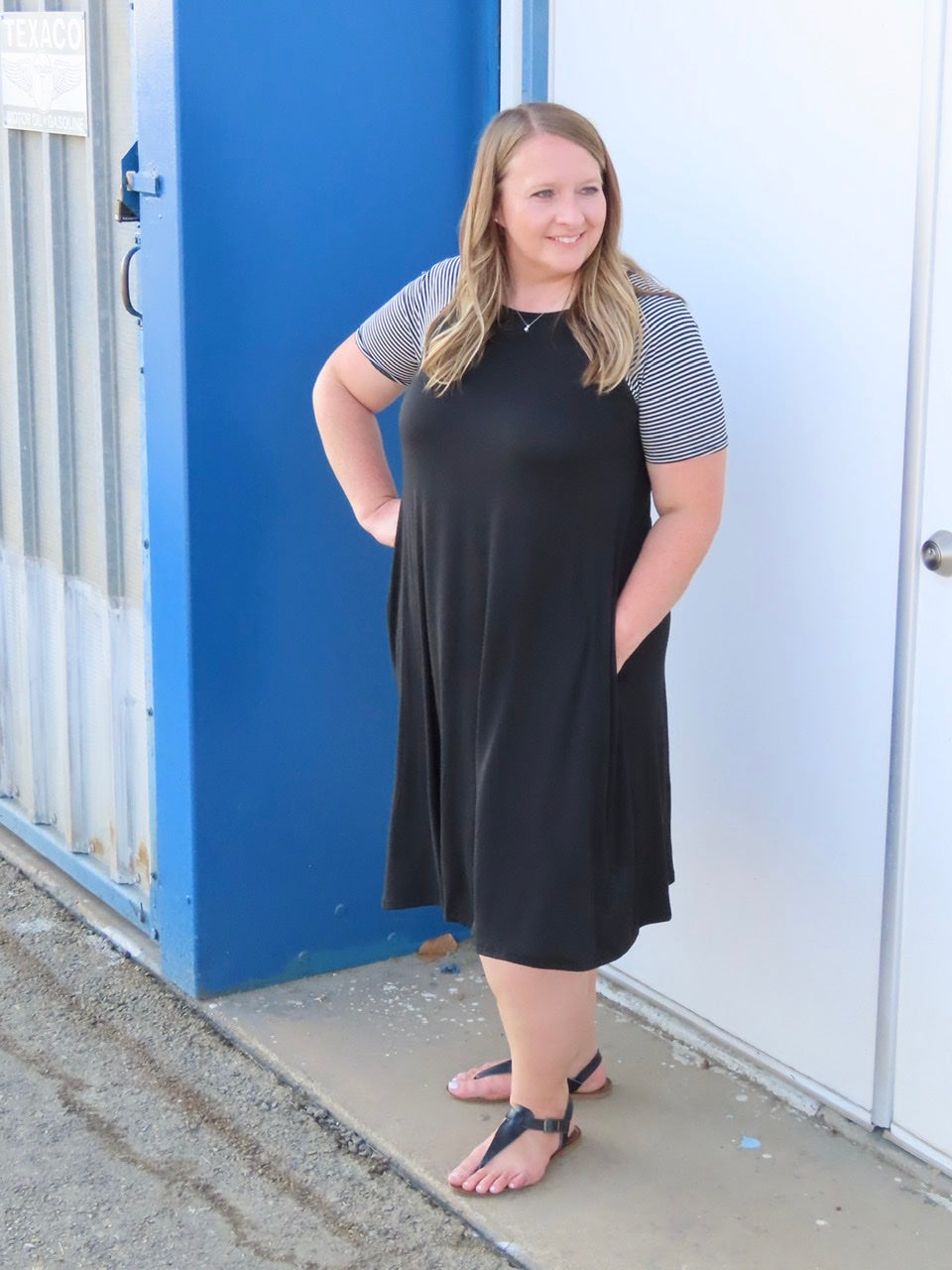 Tannie Raglan Striped Sleeve Dress