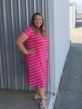 Load image into Gallery viewer, Heathie Pink Striped Dress
