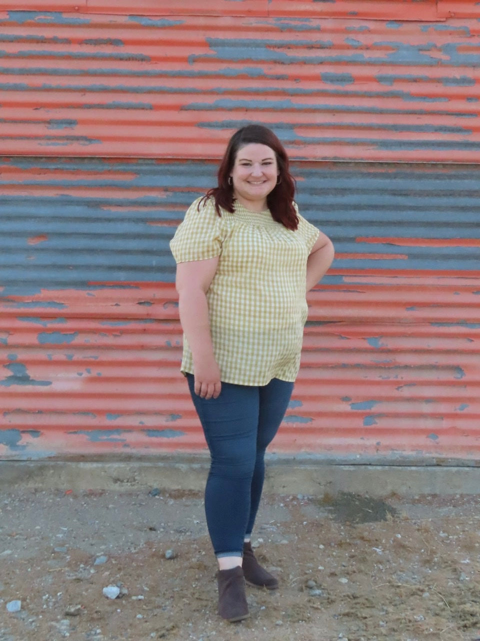 Marcie Harvest Yellow Gingham Top