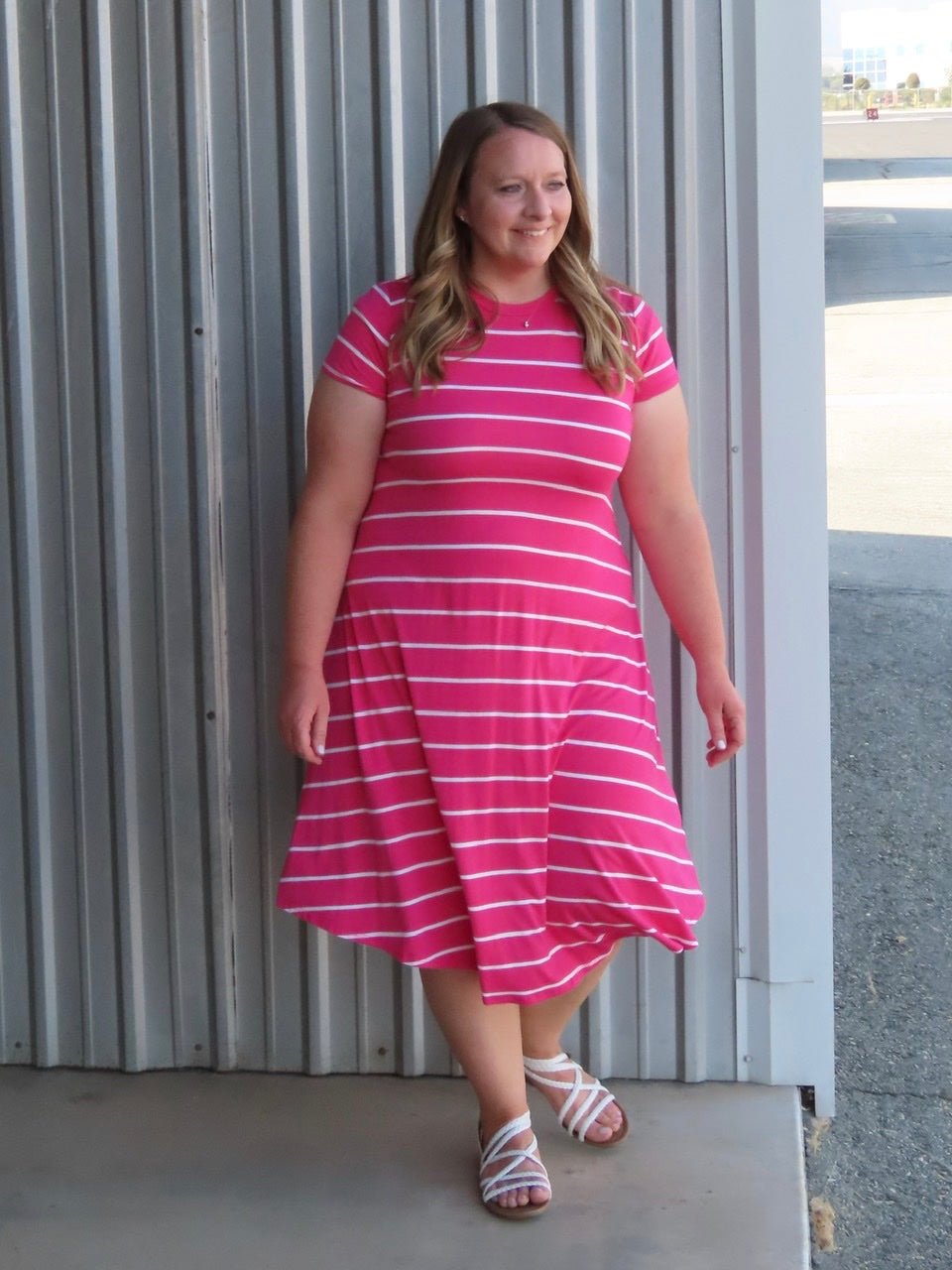 Heathie Pink Striped Dress