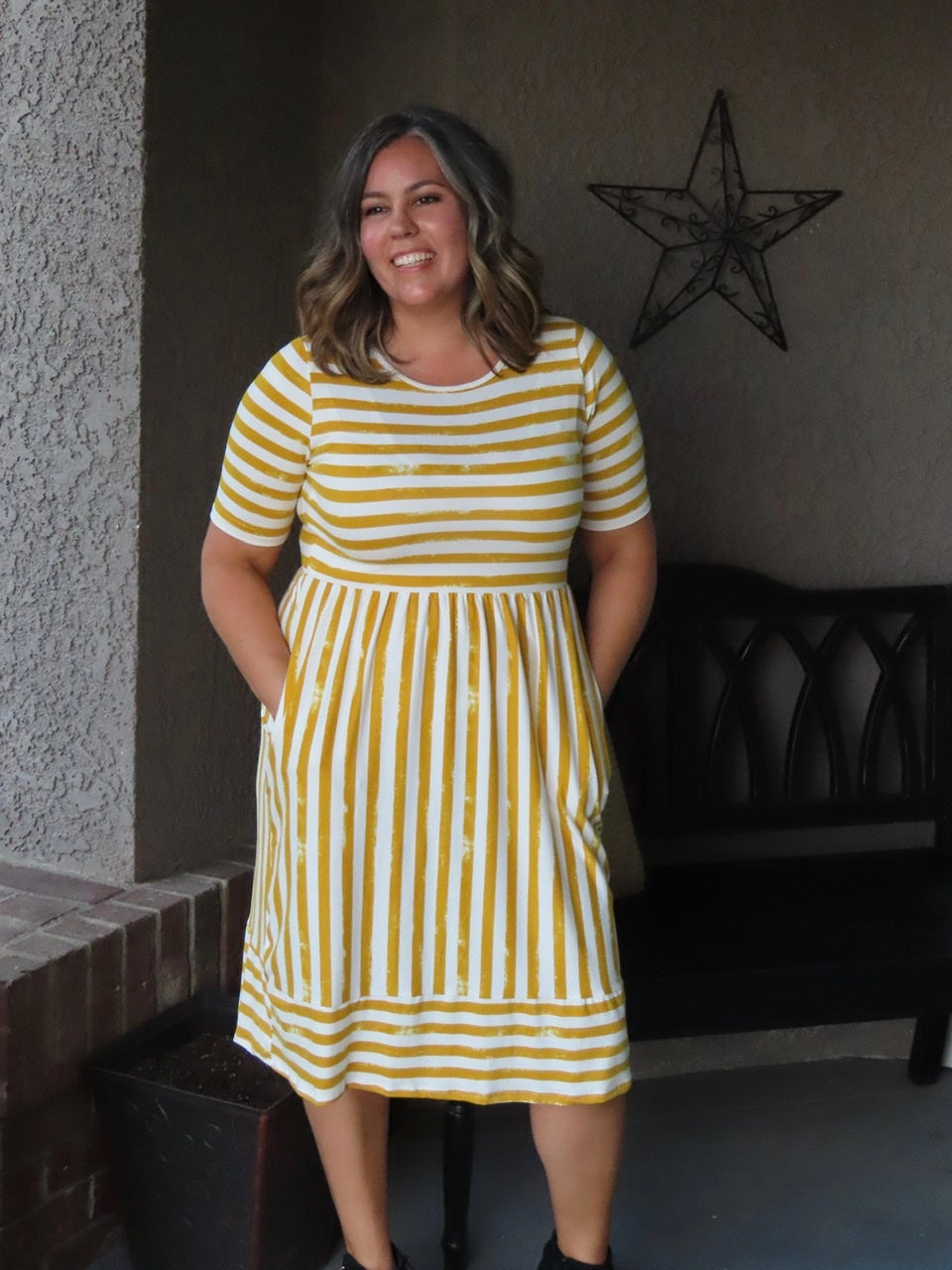 Shauna Yellow Striped Dress