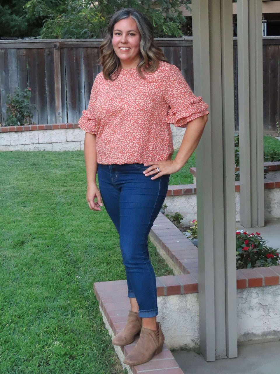 Darci Ruffle Sleeve Floral Top