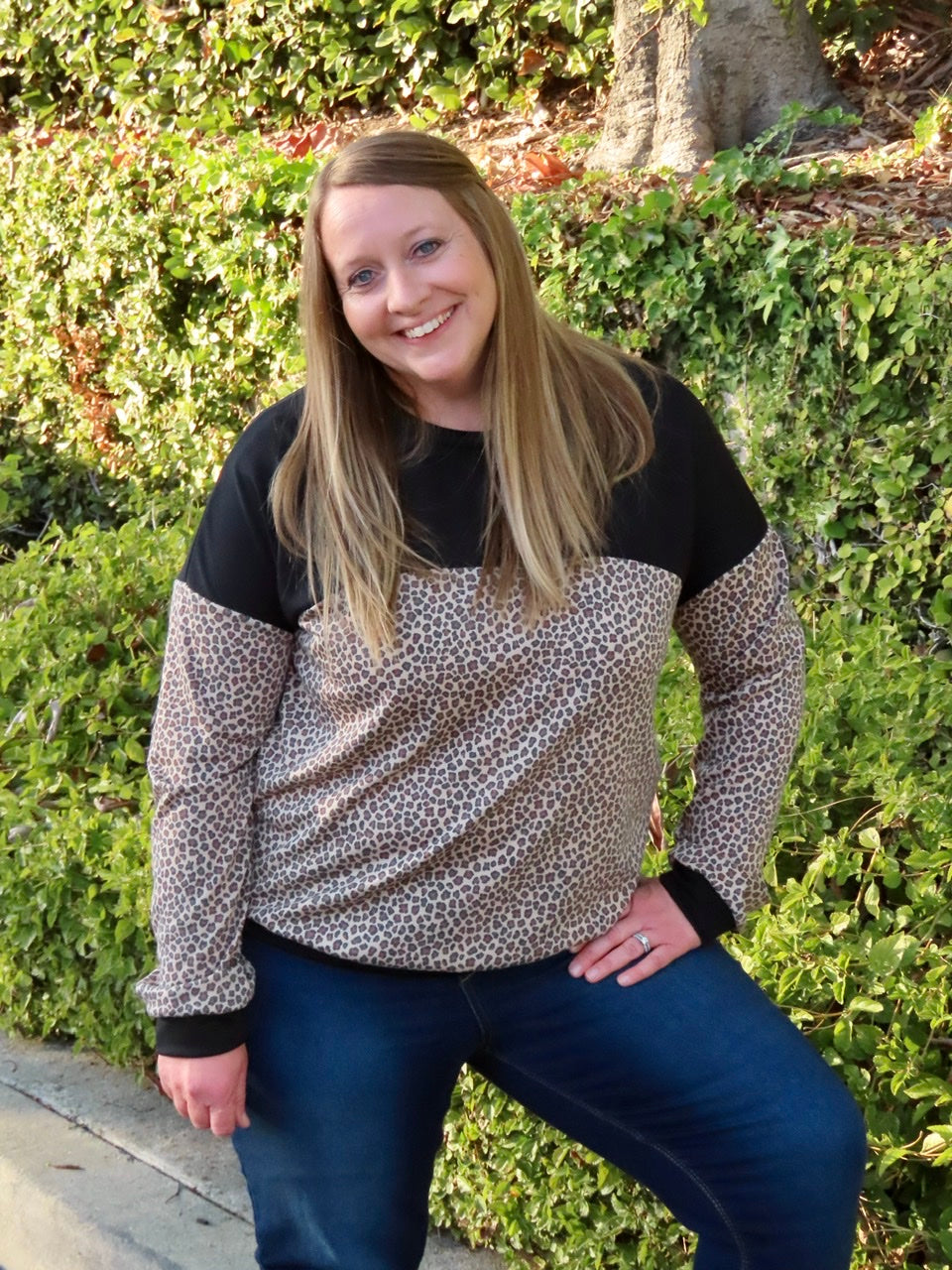 Sharla Leopard Print Swearshirt