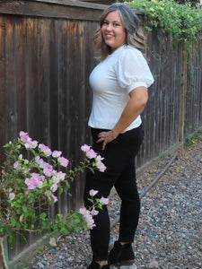 Nancy Swiss Dot Sleeve Top
