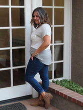 Load image into Gallery viewer, Westie Gray Striped Color Block Top
