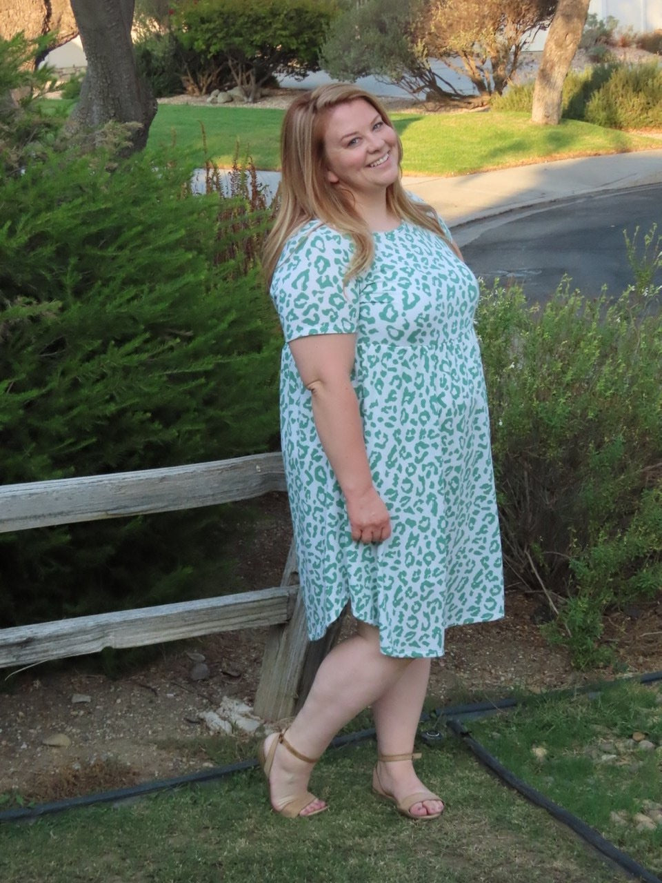 Shelly Teal Leopard Print Dress
