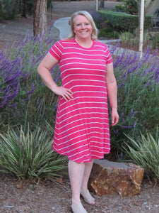 Heathie Pink Striped Dress