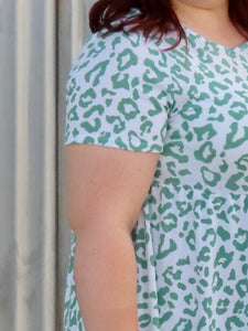 Shelly Teal Leopard Print Dress